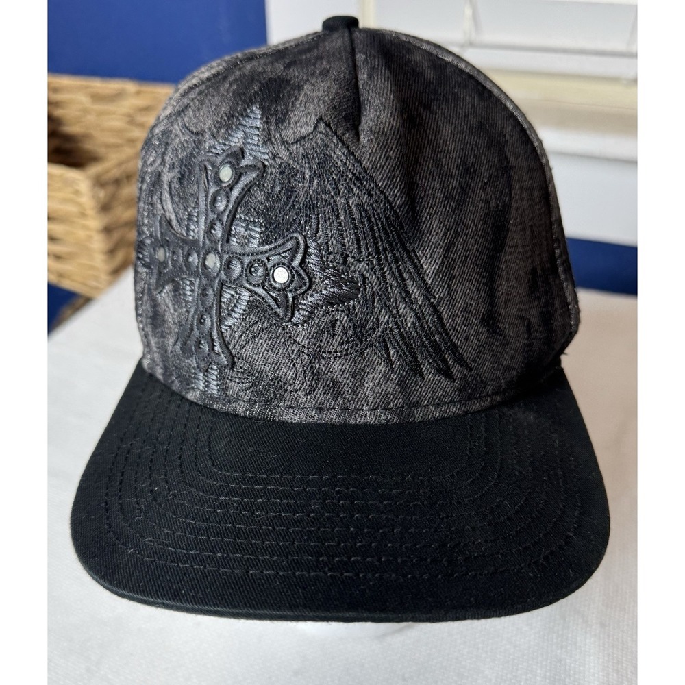 MMA Style Men's Snapback‎ Hat Cap Cross Wings Black Gray